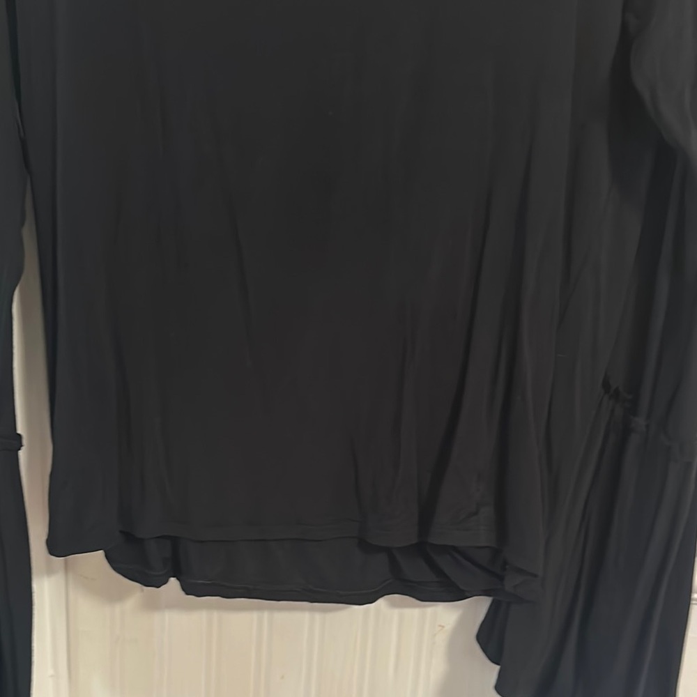 American Eagle Outfitters Black Wrap Blouse 3/4 Sleeve - Picture 12 of 15